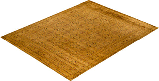 Modern Overdyed Hand Knotted Wool Gold Area Rug 8' 2" x 10' 3"
