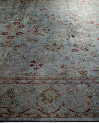 Contemporary Hand-Knotted Overdyed Gray Area Rug 9' 3" x 12' 4"