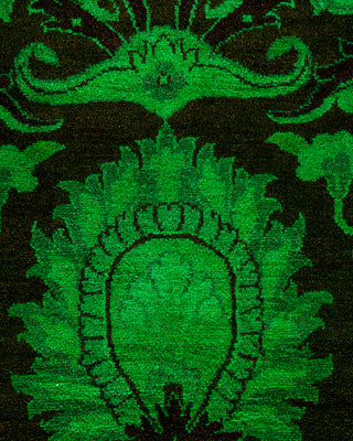 Contemporary Hand-Knotted Overdyed Green Area Rug 8' 2" x 10' 9"