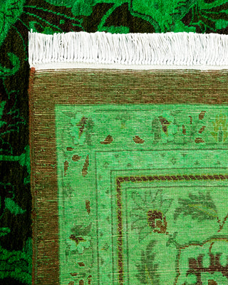 Contemporary Hand-Knotted Overdyed Green Area Rug 8' 2" x 10' 9"