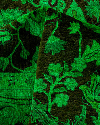 Contemporary Hand-Knotted Overdyed Green Area Rug 8' 2" x 10' 9"