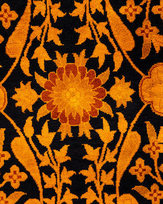 Overdyed Hand-Knotted Black Area Rug 9' 2" x 12' 3"