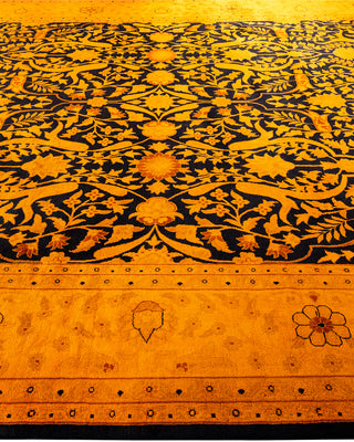 Overdyed Hand-Knotted Black Area Rug 9' 2" x 12' 3"