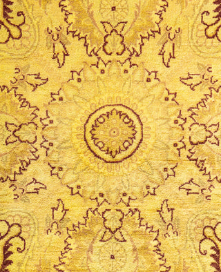 Overdyed Hand-Knotted Wool Modern-Contemporary Yellow Area Rug 9' 1" x 12' 3"