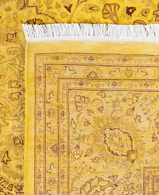 Overdyed Hand-Knotted Wool Modern-Contemporary Yellow Area Rug 9' 1" x 12' 3"
