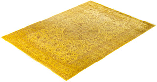 Overdyed Hand-Knotted Wool Modern-Contemporary Yellow Area Rug 9' 1" x 12' 3"