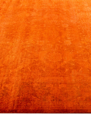 Contemporary Hand-Knotted Overdyed Orange Area Rug 6' 2" x 8' 10"