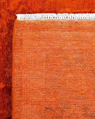 Contemporary Hand-Knotted Overdyed Orange Area Rug 6' 2" x 8' 10"