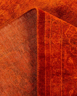 Contemporary Hand-Knotted Overdyed Orange Area Rug 6' 2" x 8' 10"