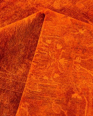 Contemporary Hand-Knotted Overdyed Orange Area Rug 6' 2" x 8' 10"