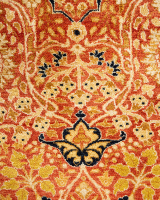 Traditional Hand Knotted Orange Round Area Rug 9' 1" x 9' 1"