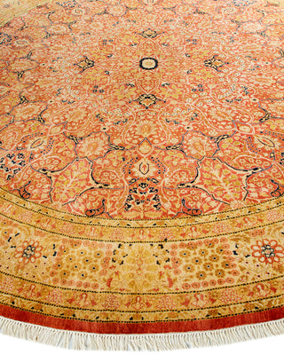 Traditional Hand Knotted Orange Round Area Rug 9' 1" x 9' 1"