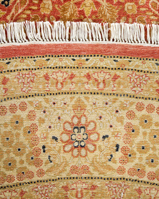 Traditional Hand Knotted Orange Round Area Rug 9' 1" x 9' 1"