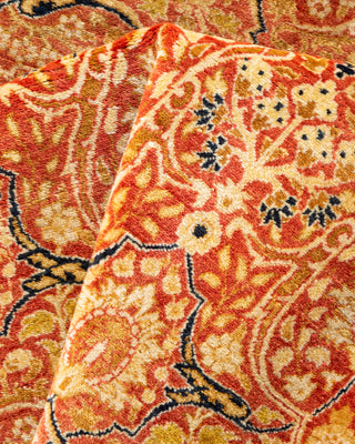 Traditional Hand Knotted Orange Round Area Rug 9' 1" x 9' 1"