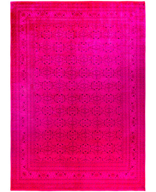 Overdyed One-of-a-Kind Wool Pink Area Rug 10' 1" x 13' 10"