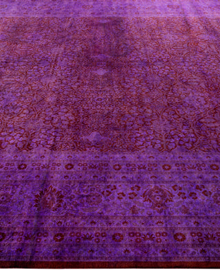 Overdyed One-of-a-Kind Wool Purple Area Rug 10' 2" x 15' 8"