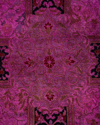 Modern Overdyed Hand Knotted Wool Pink Area Rug 10' 3" x 11' 3"