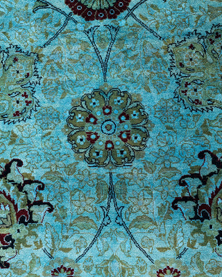 Overdyed Hand-Knotted Blue Area Rug 8' 1" x 15' 4"