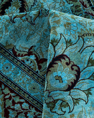 Overdyed Hand-Knotted Blue Area Rug 8' 1" x 15' 4"