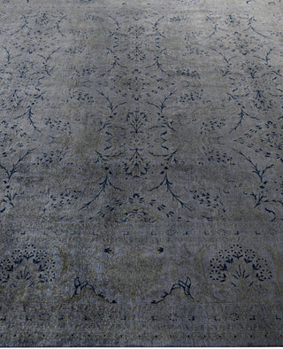 Contemporary Overdyed Wool Hand Knotted Black Area Rug 8' 2" x 10' 2"