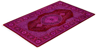 Overdyed Hand-Knotted Wool Modern-Contemporary Pink Area Rug 2' 8" x 4' 3"