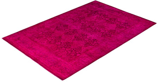 Fine Vibrance, One-of-a-Kind Hand-Knotted Area Rug  - Pink, 6' 2" x 9' 1"