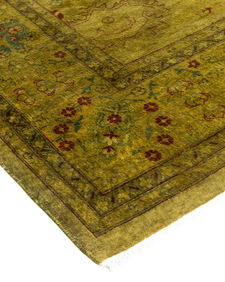 Modern Overdyed Hand Knotted Wool Gold Area Rug 6' 3" x 9' 5"