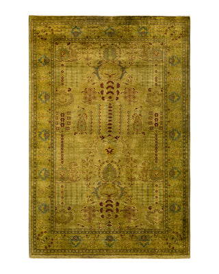Contemporary Fine Vibrance Green Wool Area Rug 6' 3" x 9' 5"