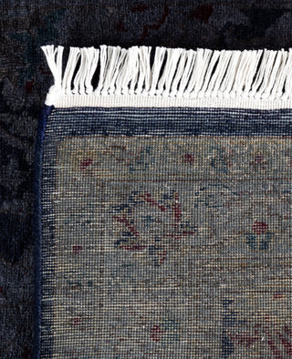 Contemporary Overdyed Wool Hand Knotted Navy Runner 2' 6" x 10' 1"