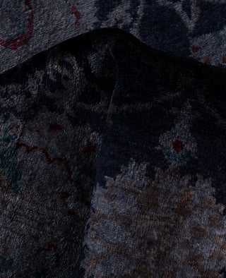 Contemporary Overdyed Wool Hand Knotted Navy Runner 2' 6" x 10' 1"