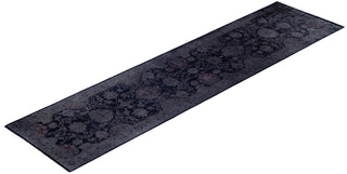 Contemporary Overdyed Wool Hand Knotted Navy Runner 2' 6" x 10' 1"