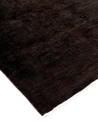 Modern Overdyed Hand Knotted Wool Black Area Rug 8' 1" x 9' 8"