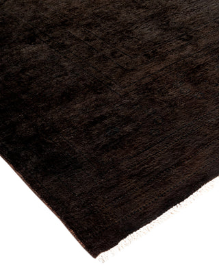 Contemporary Hand Knotted Overdyed Black Area Rug 8' 1" x 9' 8"