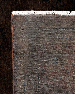 Contemporary Hand Knotted Overdyed Black Area Rug 8' 1" x 9' 8"