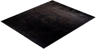 Modern Overdyed Hand Knotted Wool Black Area Rug 8' 1" x 9' 8"