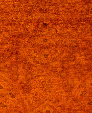 Contemporary Overdyed Wool Hand Knotted Orange Area Rug 4' 8" x 7' 3"