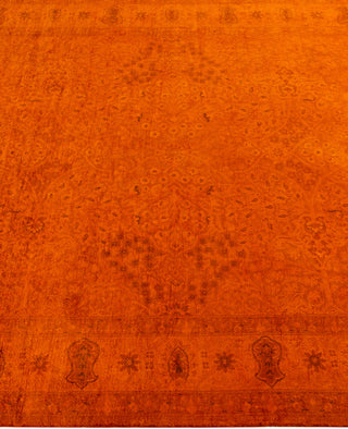 Contemporary Overdyed Wool Hand Knotted Orange Area Rug 4' 8" x 7' 3"