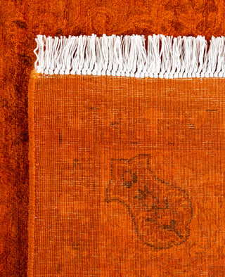 Contemporary Overdyed Wool Hand Knotted Orange Area Rug 4' 8" x 7' 3"