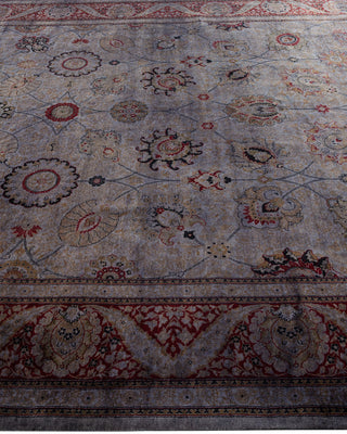 Contemporary Hand-Knotted Overdyed Gray Area Rug 8' 2" x 14' 8"
