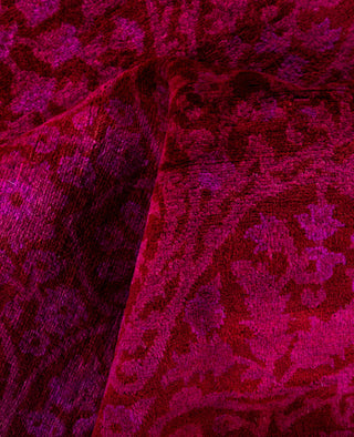 Contemporary Overdyed Wool Hand Knotted Red Area Rug 5' 1" x 8' 1"