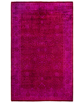 Contemporary Overdyed Wool Hand Knotted Red Area Rug 5' 1" x 8' 1"