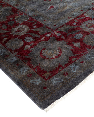 Modern Overdyed Hand Knotted Wool Gray Area Rug 9' 1" x 11' 9"