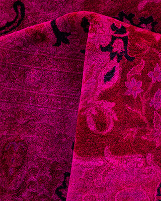 Overdyed Hand-Knotted Pink Area Rug 8' 2" x 10' 3"