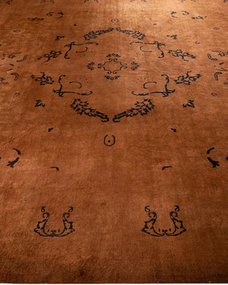 Modern Overdyed Hand Knotted Wool Brown Area Rug 9' 1" x 12' 1"