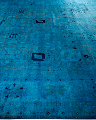 Contemporary Fine Vibrance Blue Wool Area Rug - 10' 1" x 13' 10"