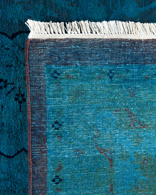 Contemporary Fine Vibrance Blue Wool Area Rug - 10' 1" x 13' 10"