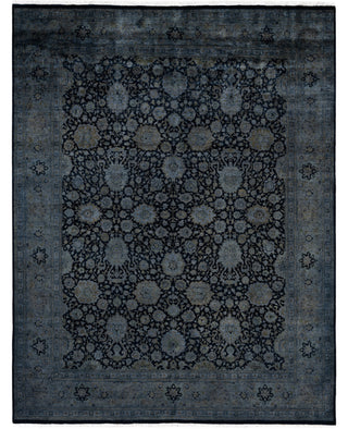 Contemporary Overdyed Wool Hand Knotted Black Area Rug 8' 0" x 10' 3"