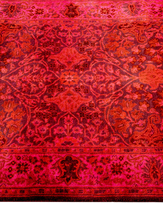 Contemporary Hand-Knotted Overdyed Pink Runner 2' 7" x 7' 10"