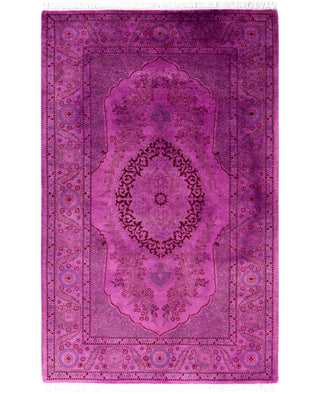 Overdyed Hand-Knotted Wool Modern-Contemporary Purple Area Rug 2' 8" x 4' 3"
