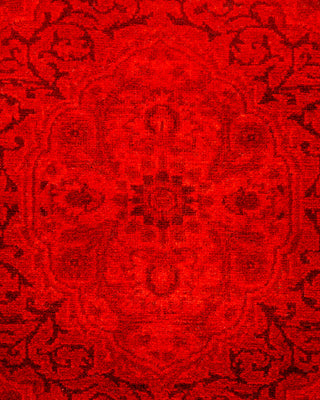 Contemporary Hand-Knotted Overdyed Red Area Rug 2' 9" x 4' 2"